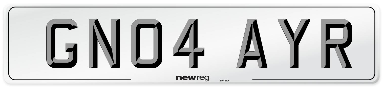 GN04 AYR Number Plate from New Reg